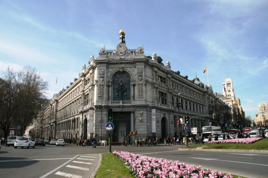 Chaflán de Cibeles en la sede central del Banco de España en la plaza de Cibeles de Madrid