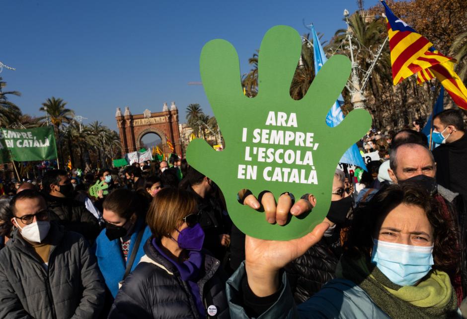 La manifestación en contra del 25% del español del sábado en Barcelona