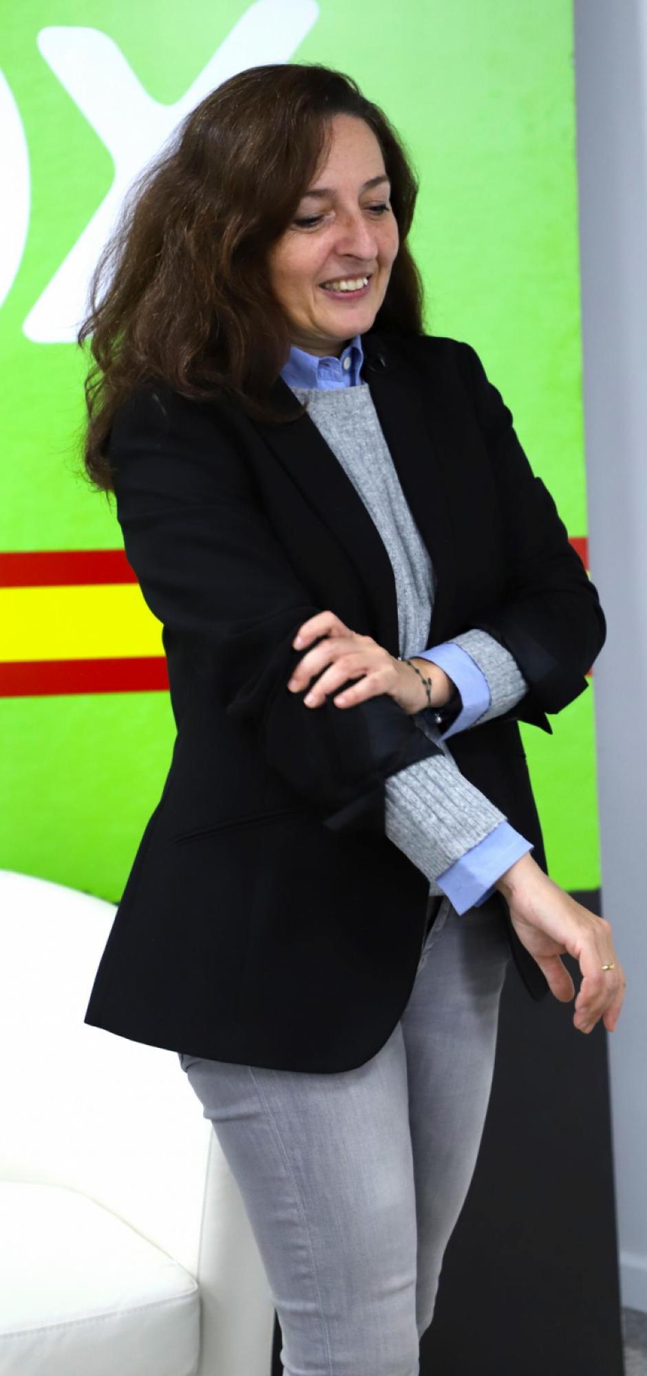 Marta Castro en la sede madrileña de Vox