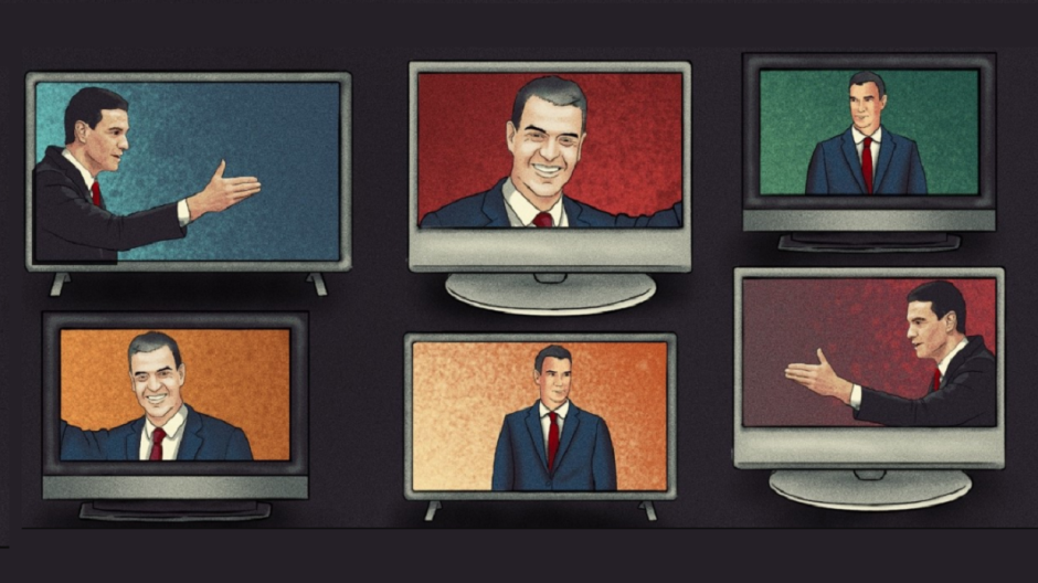 ilustracion pedro sanchez television propaganda portada
