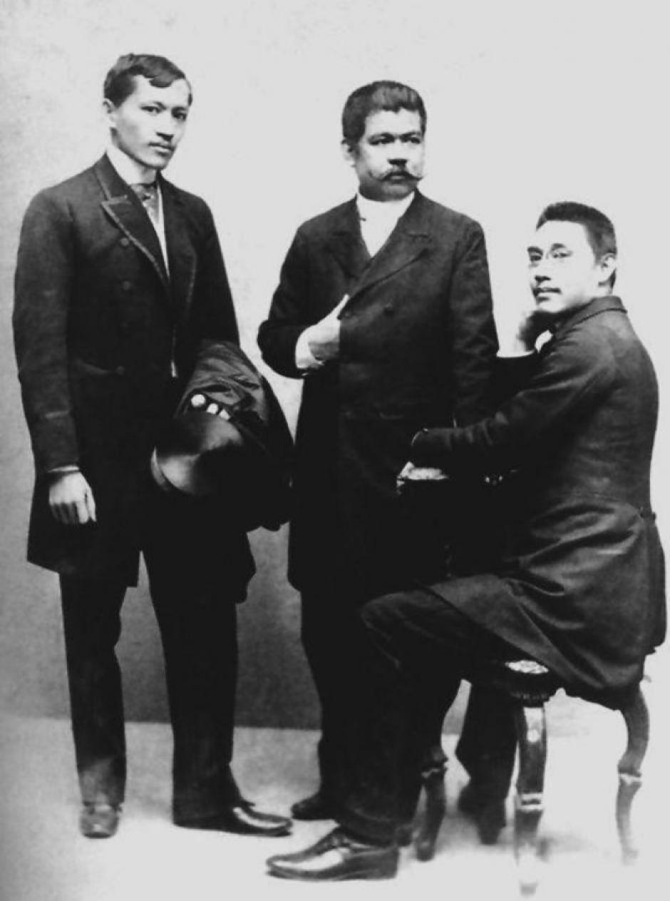 Tres de los denominados «Ilustrados» Filipinos: José Rizal,