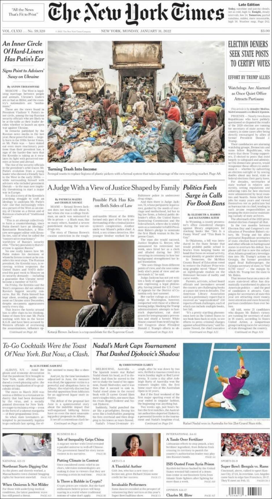 Portada The New York Times Nadal