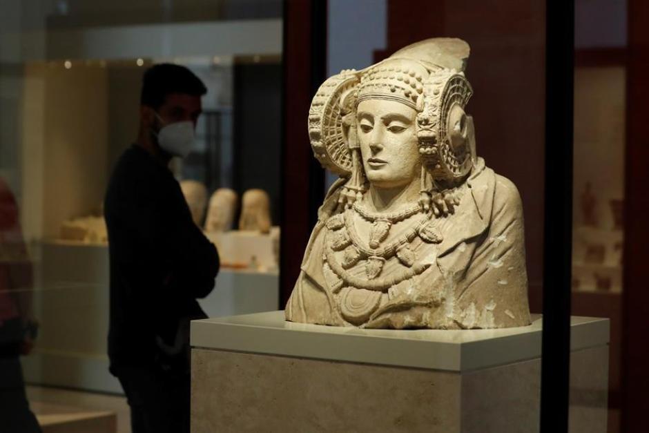 El busto de la Dama de Elche en el Museo Arqueológico Nacional de Madrid