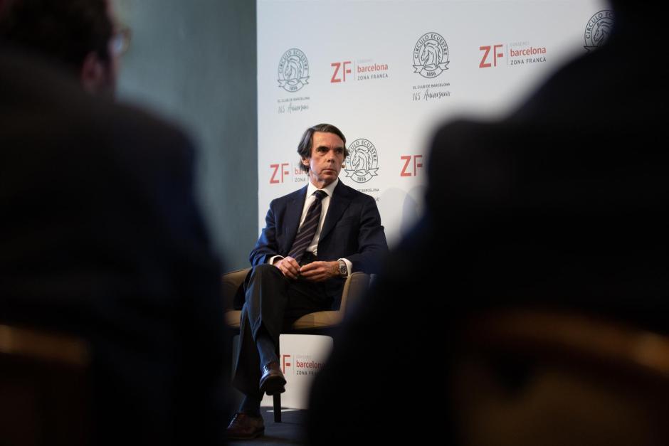 El expresidente José María Aznar durante el encuentro