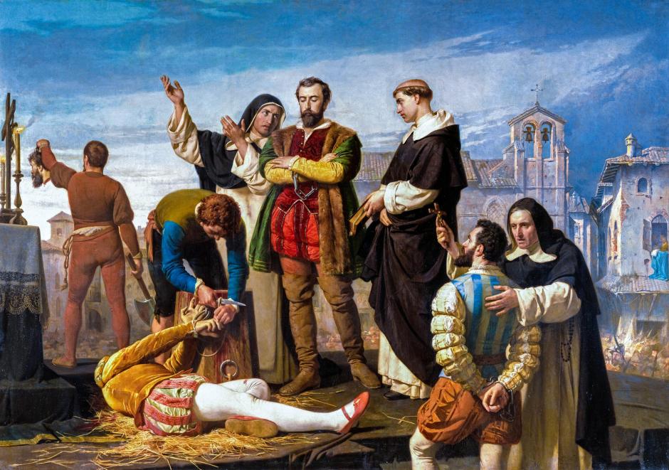 Los comuneros Padilla, Bravo y Maldonado en el patíbulo, de Antonio Gisbert Pérez. 1860