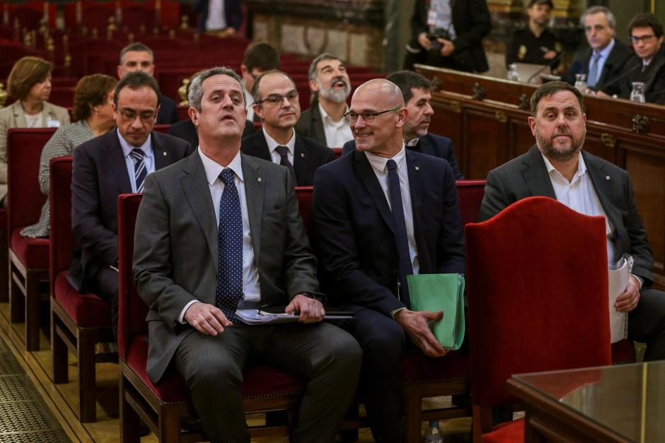 Oriol Junqueras, Raül Romeva, Jordi Turull, Josep Rull, Jordi Sanchez, Jordi Cuixart y Joaquim Forn