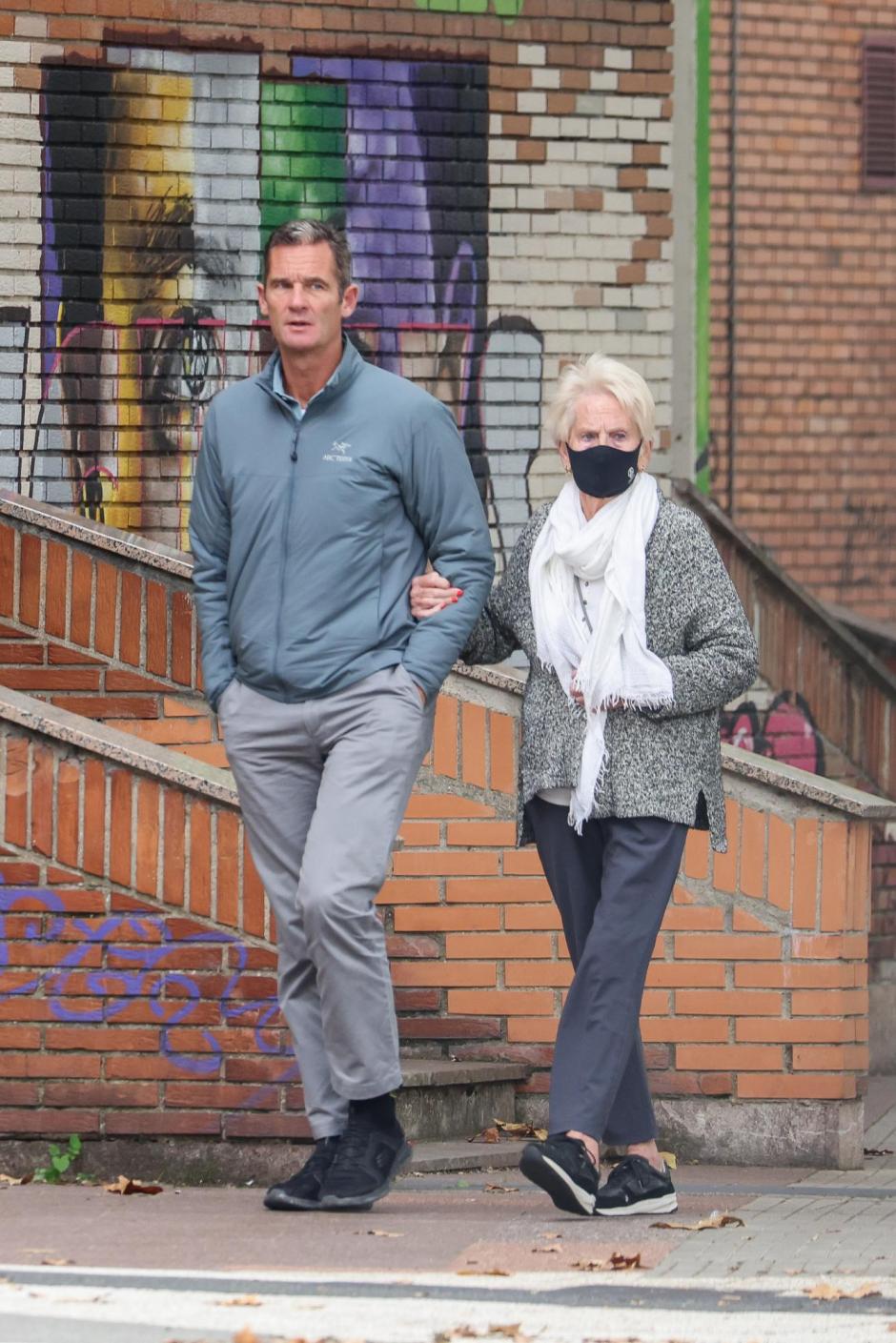 Iñaki Urdangarin and his mother Claire Liebaert Courtain and family in Vitoria 09 October 2021