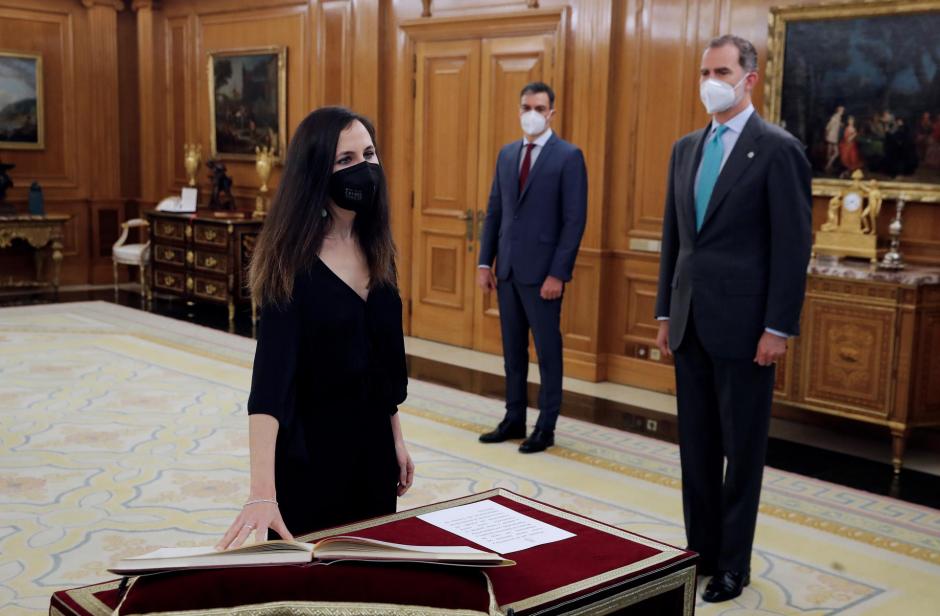 En marzo de 2021, Ione Belarra tomó el mando de la cartera ministerial, ante la presencia del Rey Felipe VI y del presidente del Gobierno, Pedro Sánchez