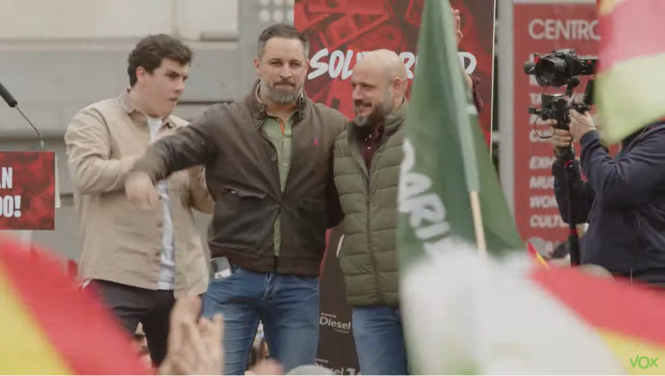 Santiago Abascal, junto a Rodrigo Alonso, secretario general del sindicato Solidaridad