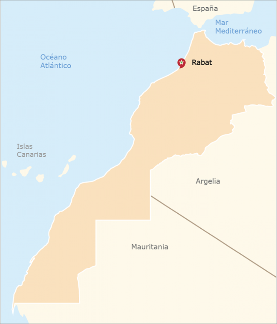 Mapa de Marruecos, según la Embajada en España