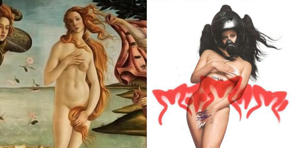 'El nacimiento de Venus', de Botticelli, y la portada del disco 'Motomami' de Rosalía