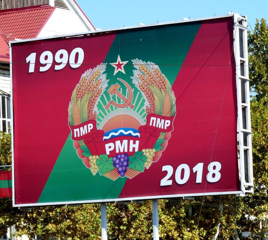 Cartel celebrando la separación de Transnistra de Moldavia