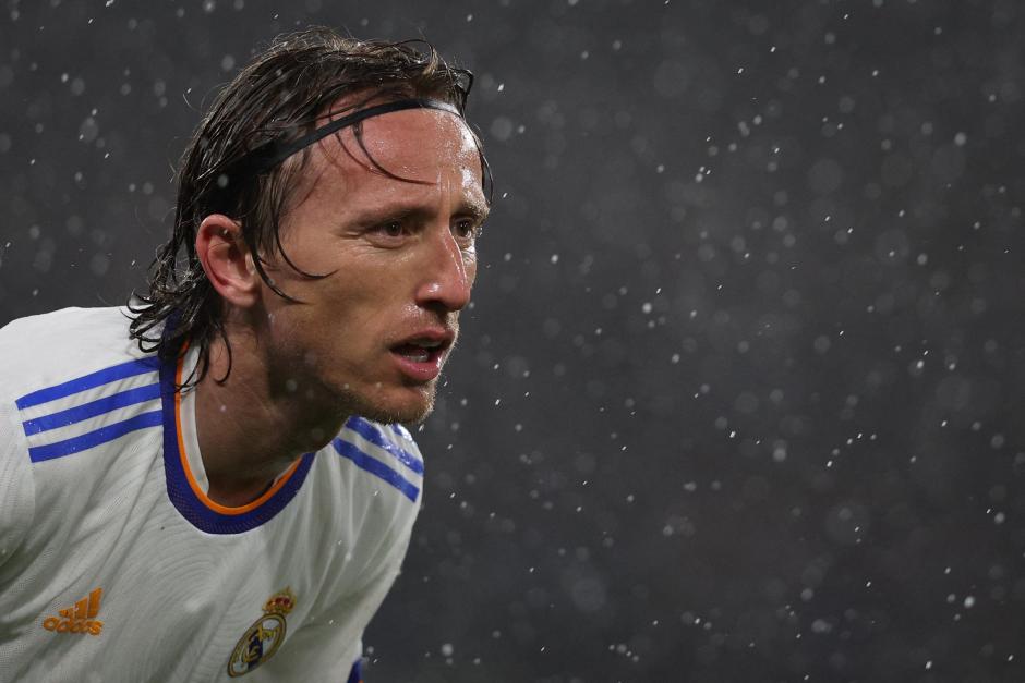 Modric durante un momento del partido contra el Chelsea