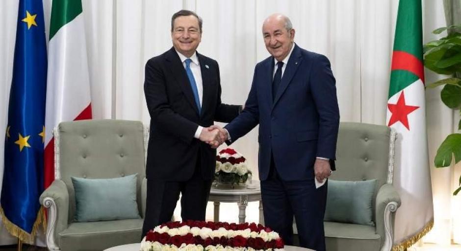 El primer ministro de Italia, Mario Draghi, y el presidente de Argelia, Abdelmadjid Tebboune