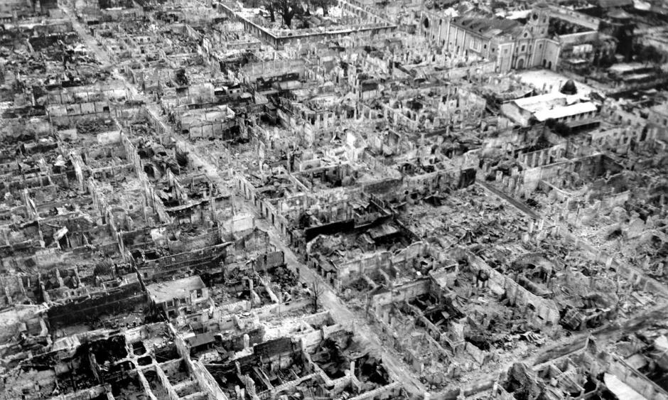 Vista aérea de Manila en 1945