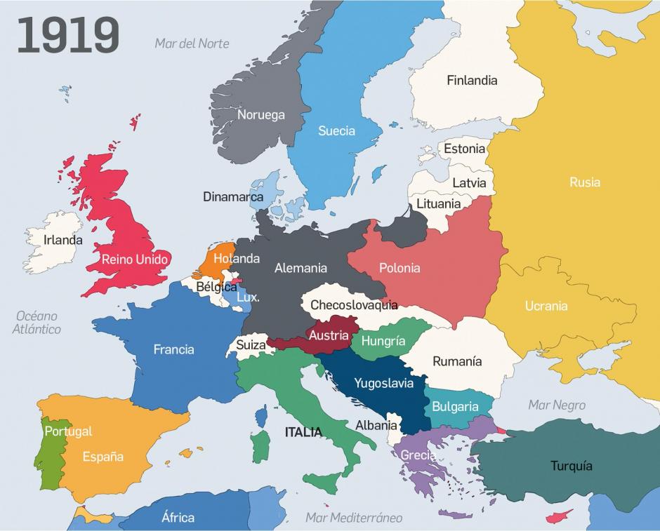 Mapa de Europa en 1919