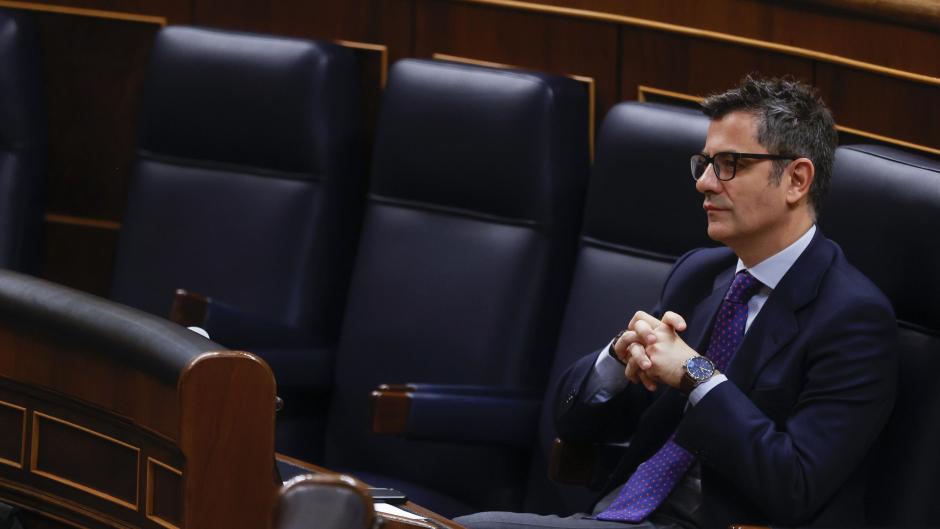El ministro Bolaños este jueves en el Congreso