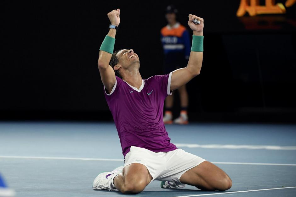 Rafael Nadal celebra su triunfo en Australia el pasado enero