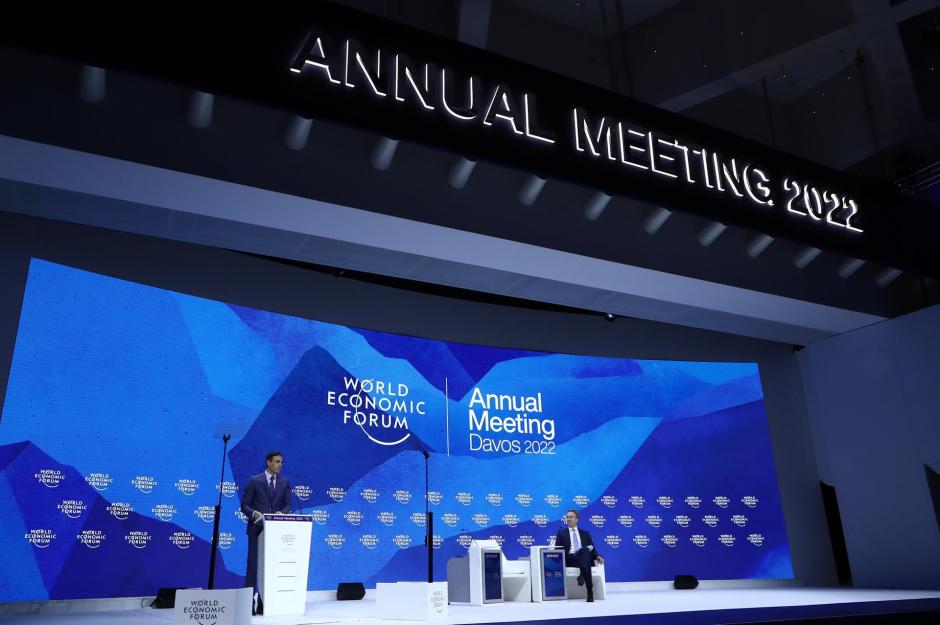 El presidente del Gobierno, Pedro Sánchez, interviene en la Reunión anual del Foro Económico Mundial en Davos