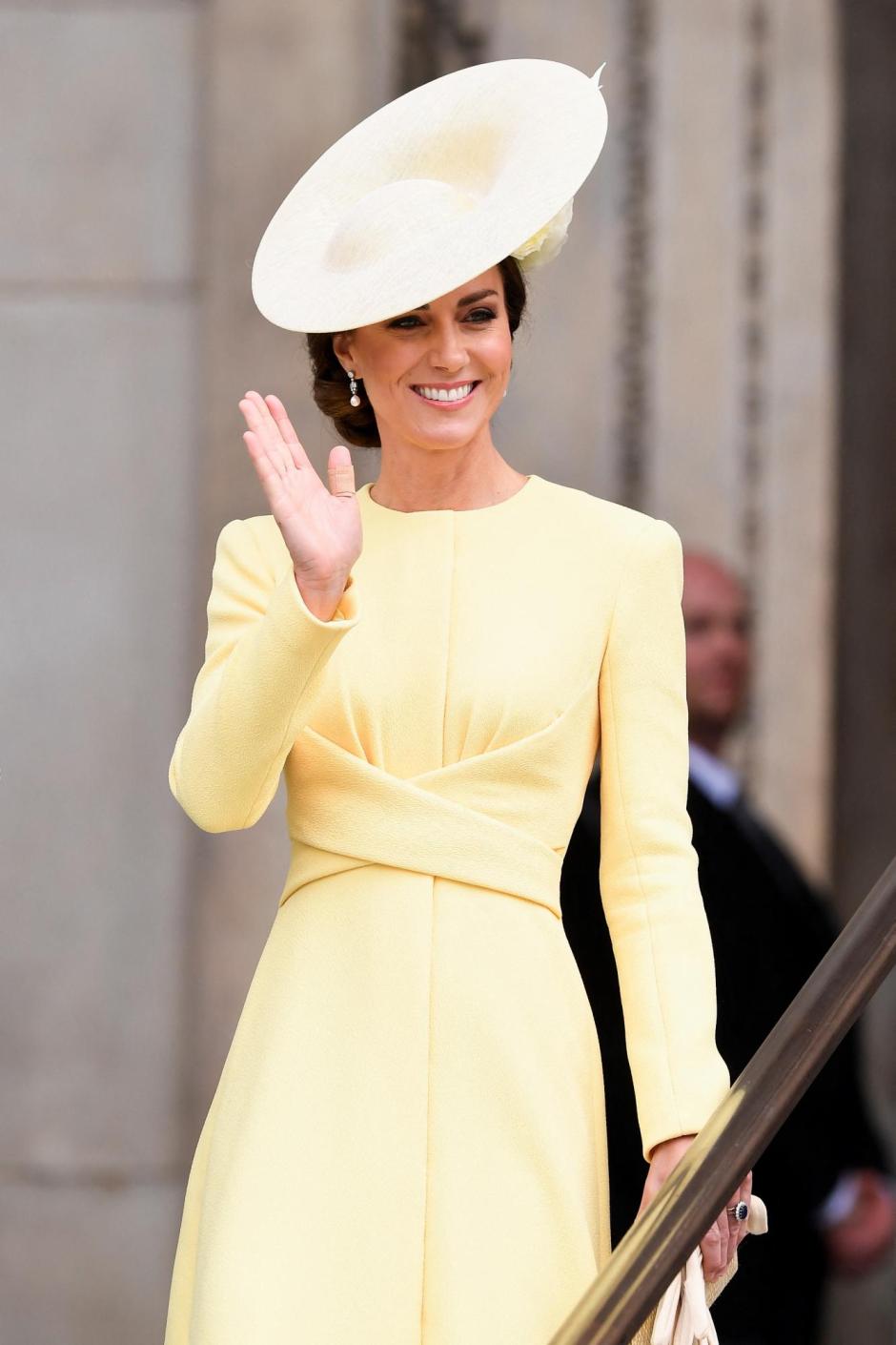 Kate Middleton during service of thanksgiving for the reign of Queen Elizabeth II in London Friday June 3, 2022 on the second of four days of celebrations to mark the Platinum Jubilee.