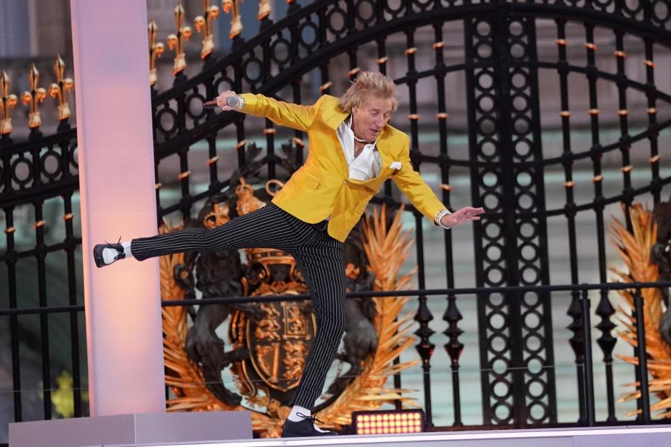 Rod Steward, durante el concierto en honor a la Reina