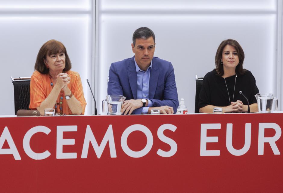 Pedro Sánchez presidiendo la Ejecutiva del PSOE este lunes