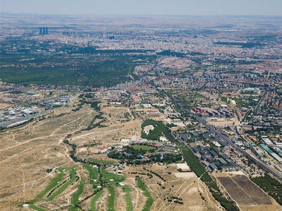 Foto aérea de la Operación Campamento en Madrid