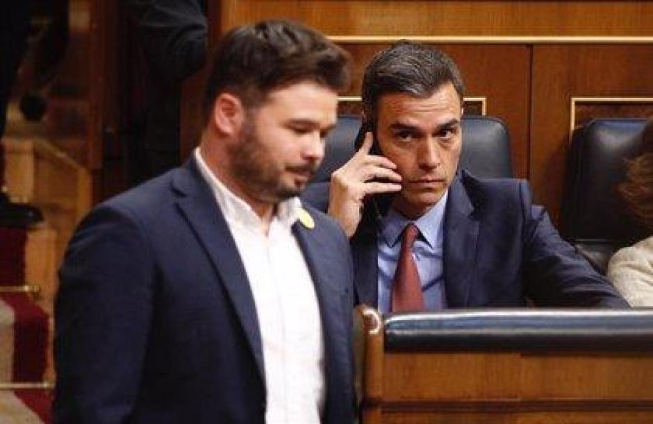 Pedro Sánchez y Gabriel Rufián en el Congreso de los Diputados