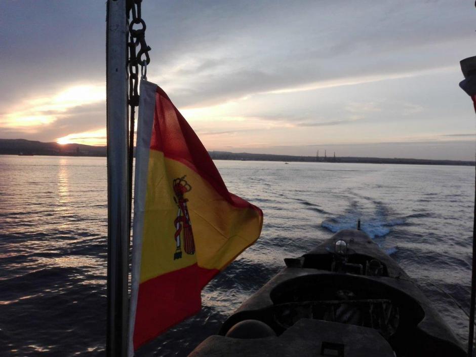 Imágenes del submarino S-74 Tramontana de la Armada española, que participa en la misión Sea Guardian de la OTAN