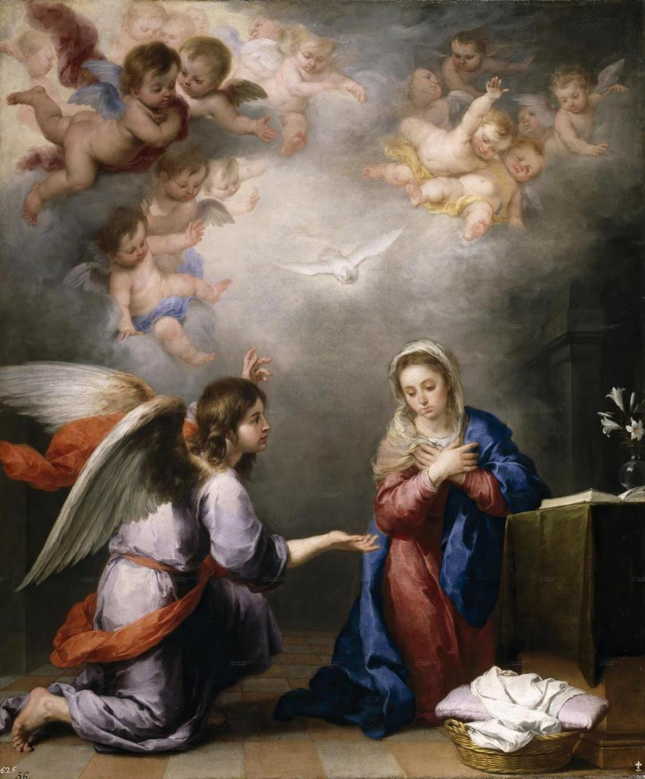 La Anunciación del ángel a la Virgen María de Murillo