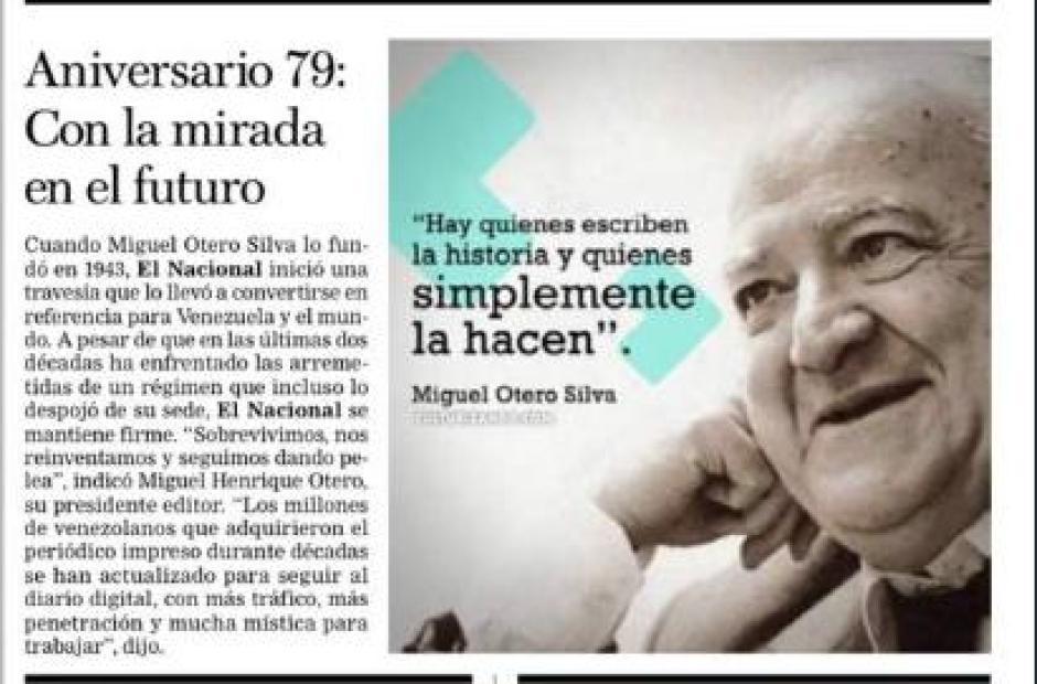 Nota conmemorativa del 79 aniversario de El Nacional