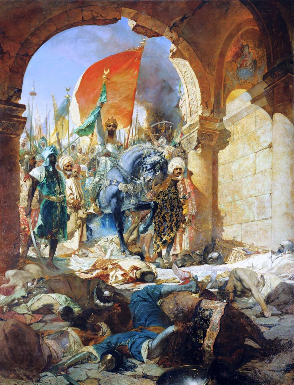 Cuadro pintado en 1876 por Jean-Joseph Benjamin-Constant que representa a Mehmed II ingresando a Constantinopla, momento que marcó el fin del Imperio bizantino