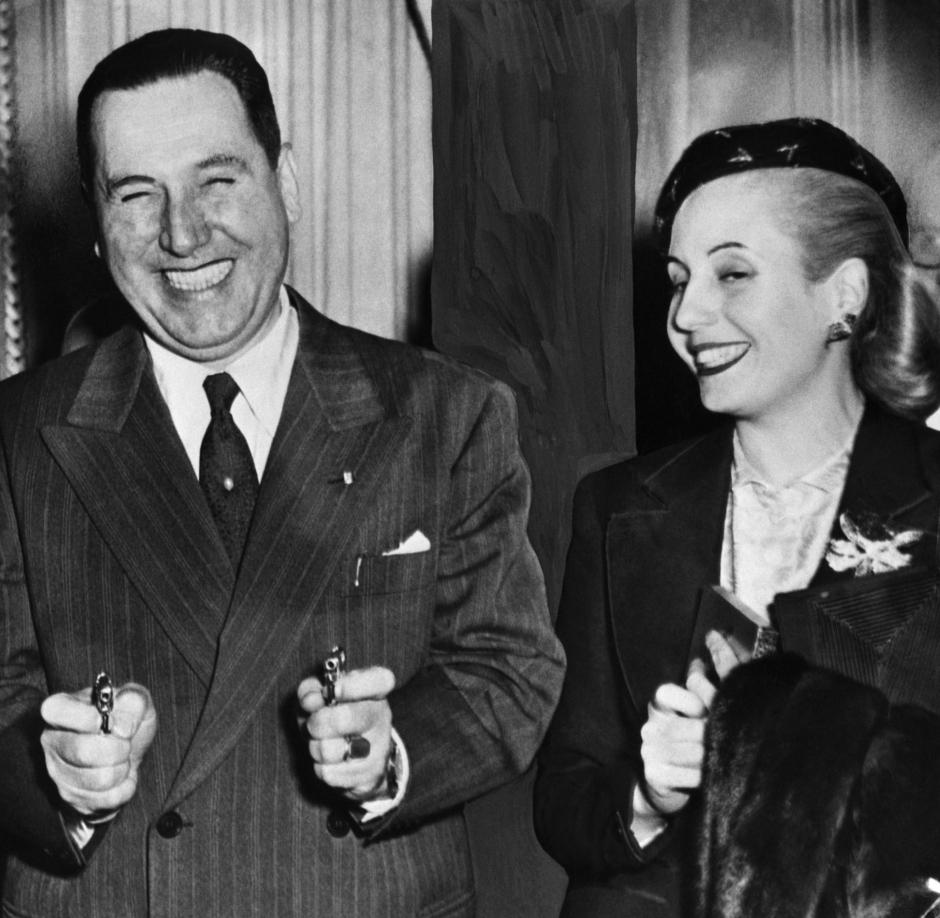 Juan Perón y su mujer, Eva Duarte