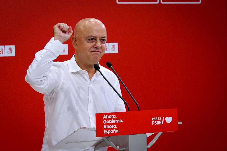 Odon Elorza en la sede del PSE-PSOE