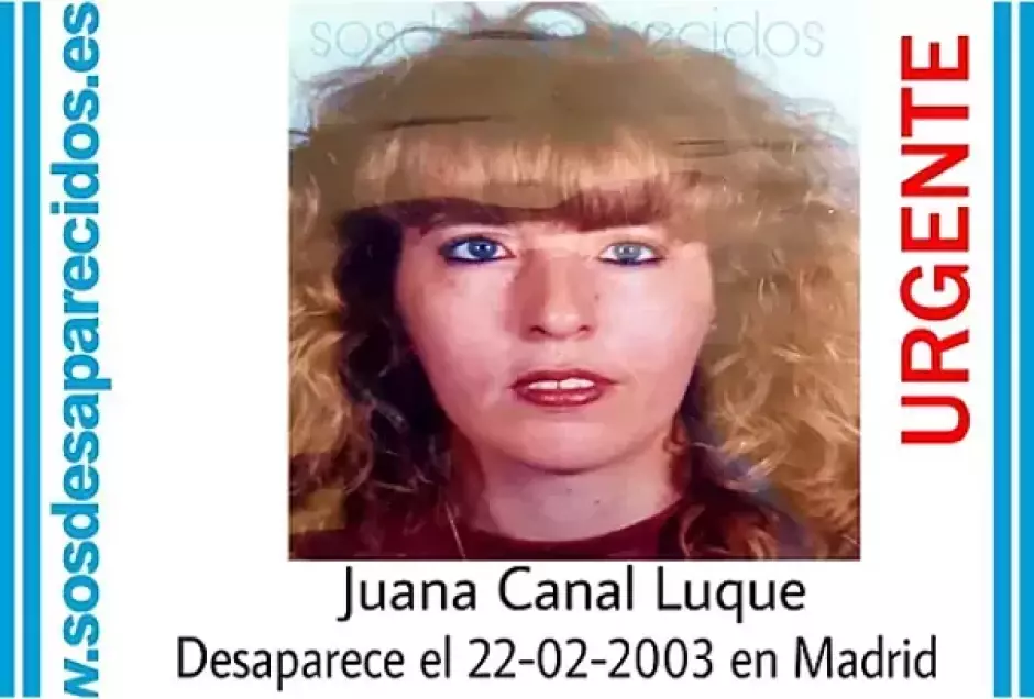 Cartel que alertaba de la desaparición de Juana Canal