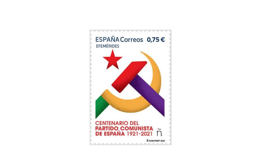 El sello de Correos en homenaje el Partido Comunista de España