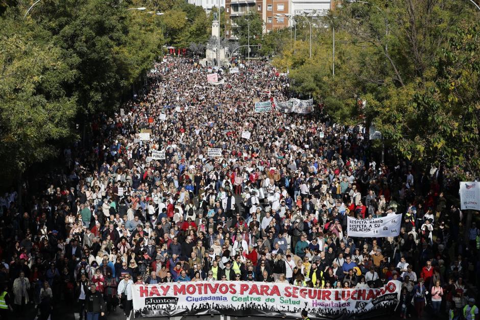 Manifestación ciudadana que recorre este domingo el centro de Madrid