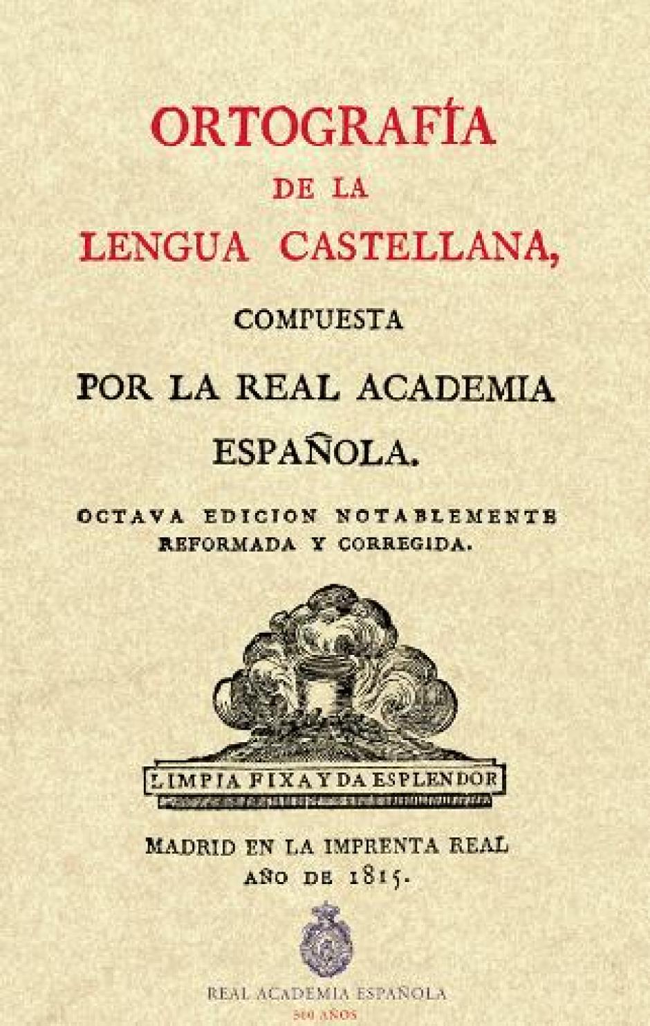 Ejemplar de 'Ortografía de la Lengua Española' (1815)