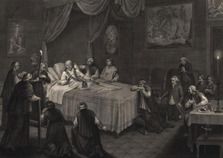 La muerte de Pío VI. Grabado de 1805