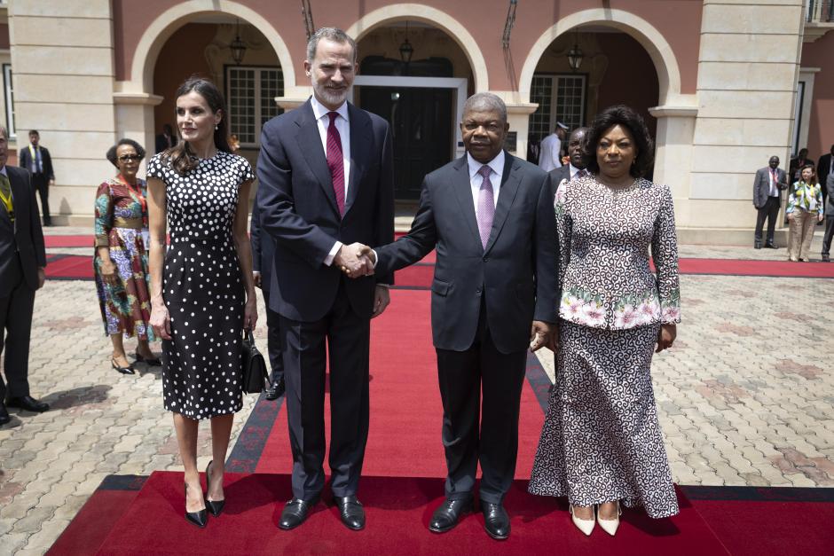 Spanish King Felipe VI and Letizia Ortiz meeting with Angola President João Lourenço and Ana Afonso Dias 
during a visit to Agostinho Neto monument on the ocassion of their official visit to Angola, in Luando on Tuesday, 7 February 2023.