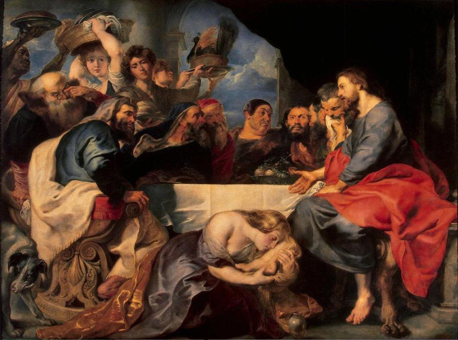 'La mujer pecadora besa los pies de Jesús'. Peter Paul Rubens