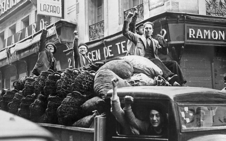 Celebración de la victoria electoral del Frente Popular en febrero de 1936