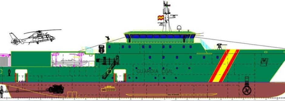 Diseño del nuevo buque oceánico de la Guardia Civil