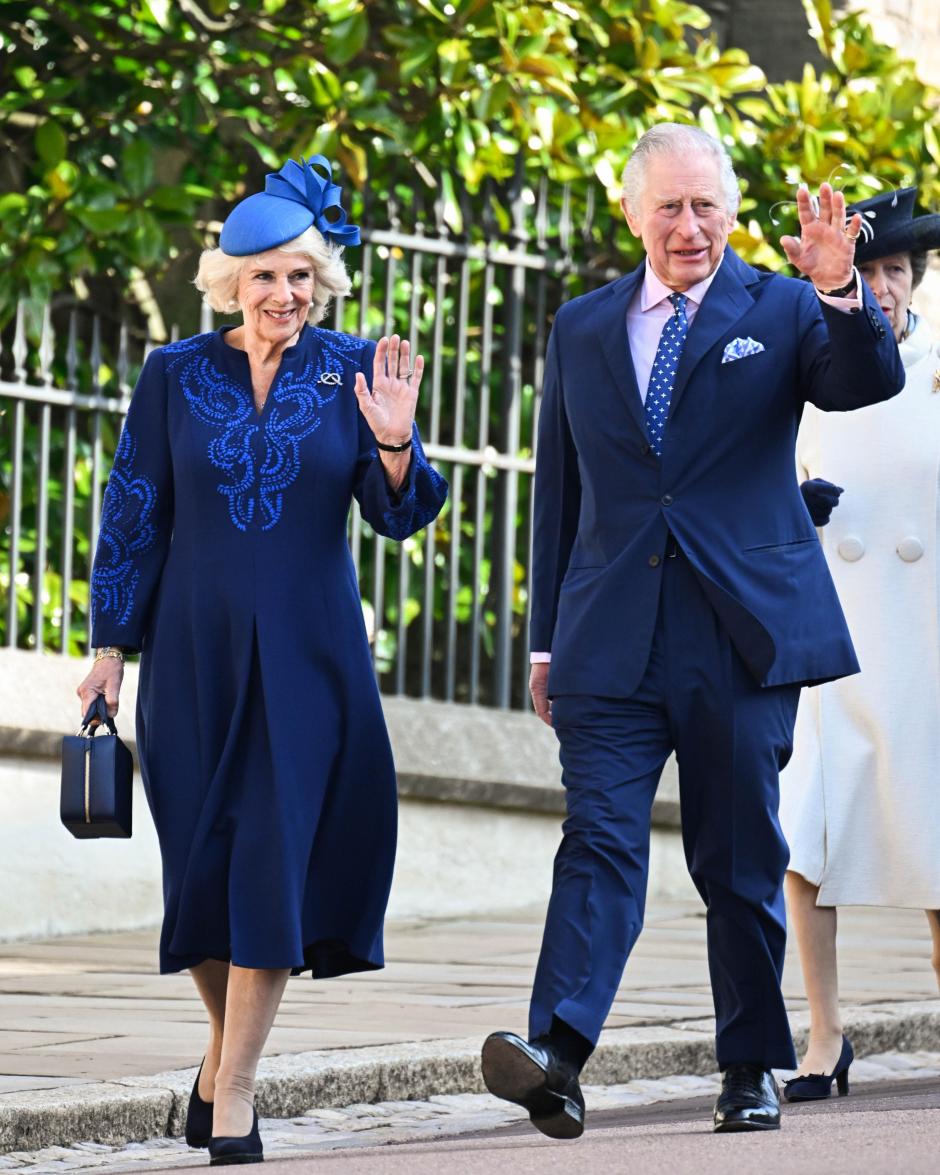 Mandatory Credit: Photo by Tim Rooke/Shutterstock (13861215c)
Camilla Queen Consort and King Charles III
Royal Easter Mattins Service, St George's Chapel, Windsor, UK - 09 Apr 2023 *** Local Caption *** .