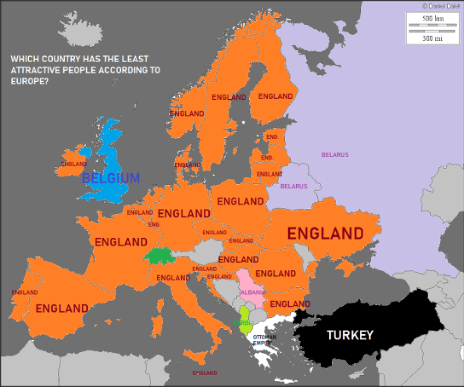 El mapa del país menos 'agraciado' de Europa, según Reddit