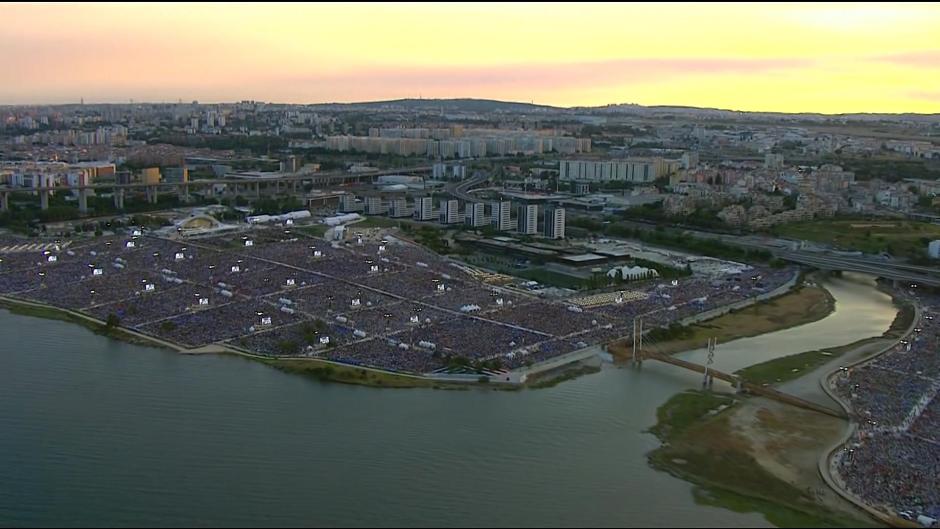 Vista aérea del Campo de Gracia durante la JMJ