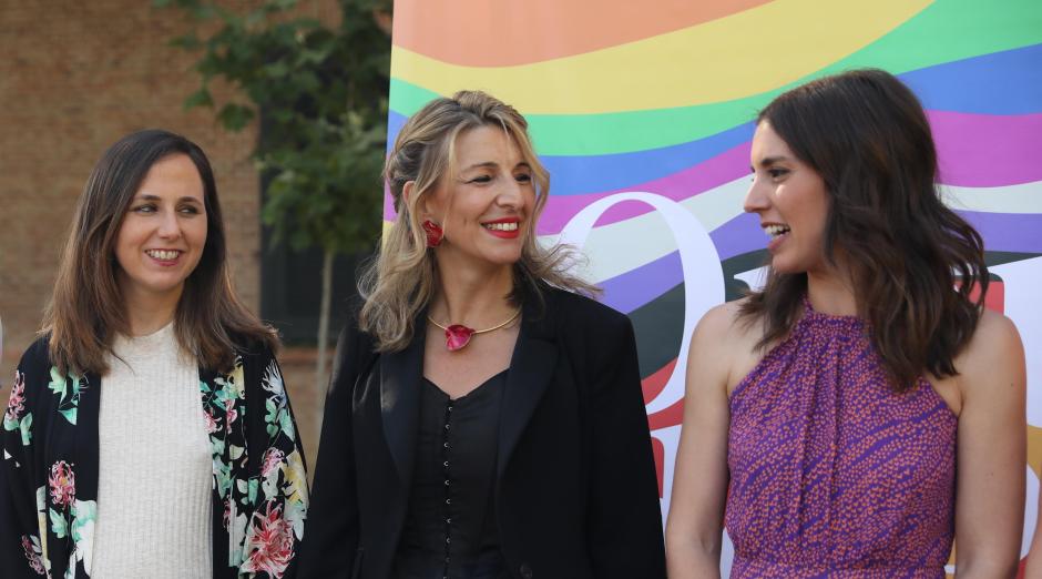 Ione Belarra, Yolanda Díaz e Irene Montero, en una imagen de archivo
