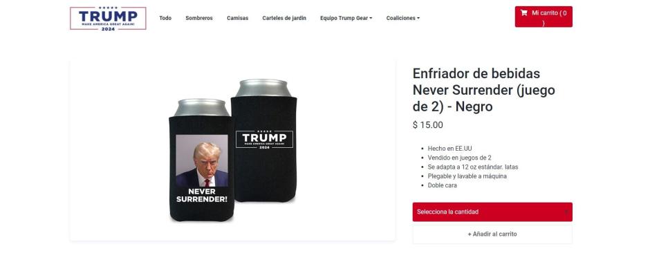 Productos con la foto de Trump