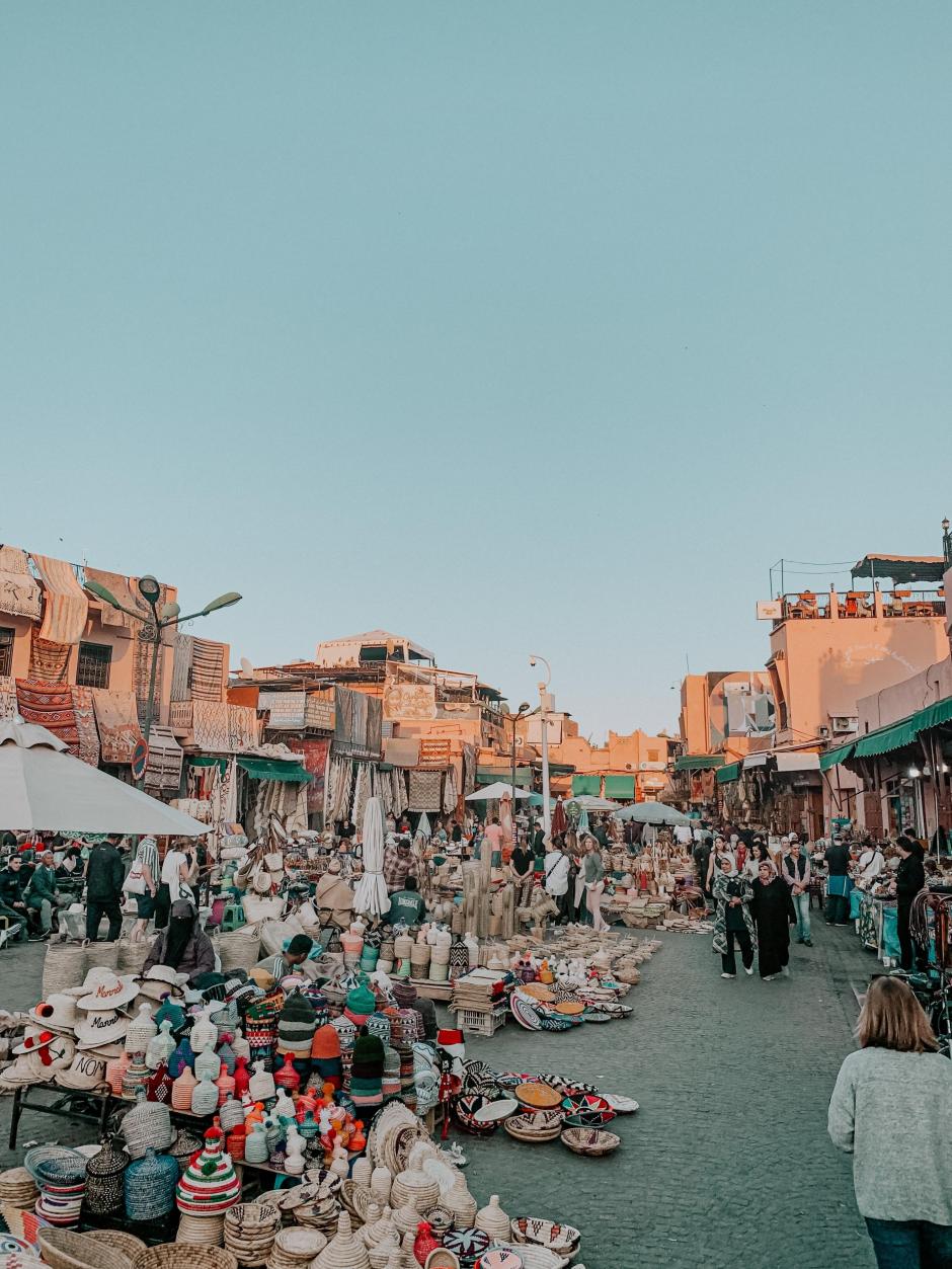 Calles centrales de la ciudad de Marrakech, uno de los principales destinos turísticos de Marruecos