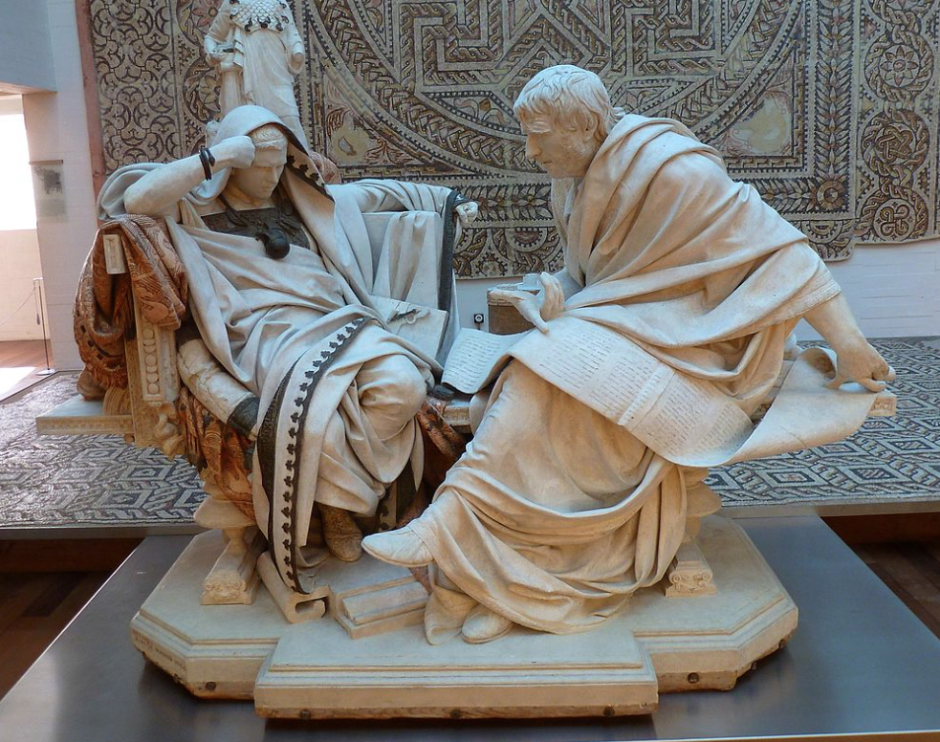 Escultura de Nerón y Séneca